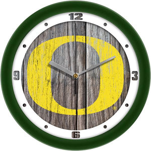 Oregon Ducks - Weathered Wood Wall Clock - SuntimeDirect