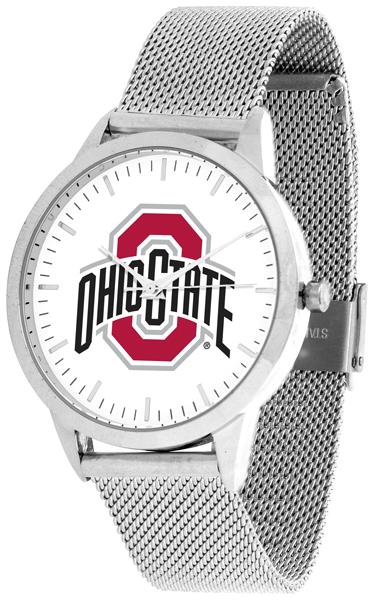 Ohio State Buckeyes - Mesh Statement Watch - Silver Band - SuntimeDirect