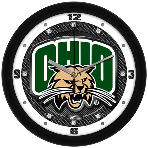 Ohio University Bobcats - Carbon Fiber Textured Wall Clock - SuntimeDirect