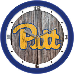 Pittsburgh Panthers - Weathered Wood Wall Clock