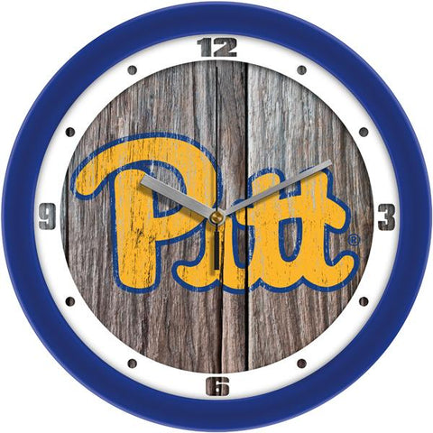 Pittsburgh Panthers - Weathered Wood Wall Clock