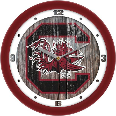 South Carolina Gamecocks - Weathered Wood Wall Clock - SuntimeDirect