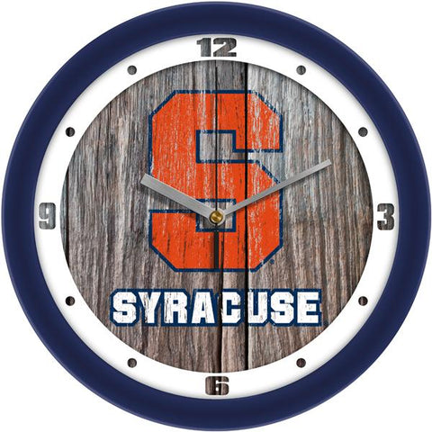 Syracuse Orange - Weathered Wood Wall Clock - SuntimeDirect