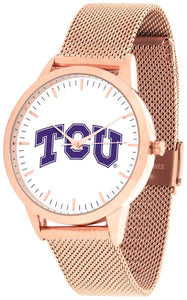 Texas Christian Horned Frogs - Mesh Statement Watch - Rose Band - SuntimeDirect