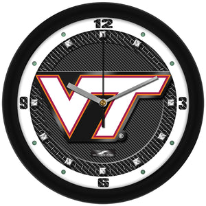 Virginia Tech Hokies - Carbon Fiber Textured Wall Clock