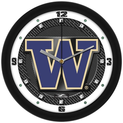 Washington Huskies - Carbon Fiber Textured Wall Clock