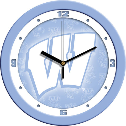 Wisconsin Badgers - Baby Blue Wall Clock