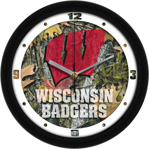 Wisconsin Badgers - Camo Wall Clock