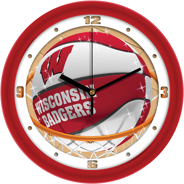 Wisconsin Badgers - Slam Dunk Wall Clock