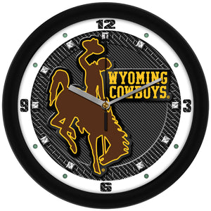 Wyoming Cowboys - Carbon Fiber Textured Wall Clock