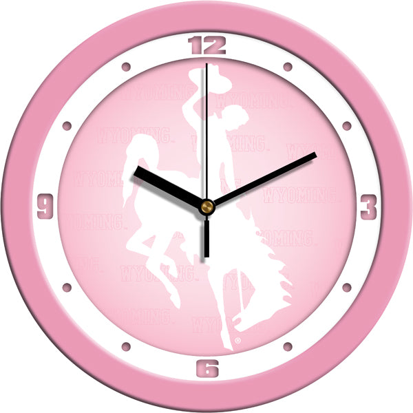 Wyoming Cowboys - Pink Wall Clock