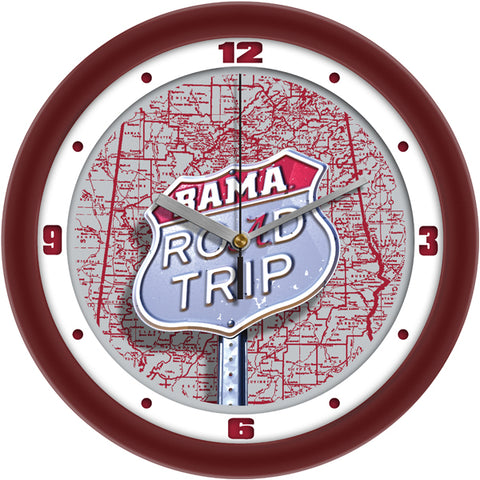 Alabama Crimson Tide Wall Clock - College Road Trip - 11.5" Diameter - Quiet Silent-Sweep