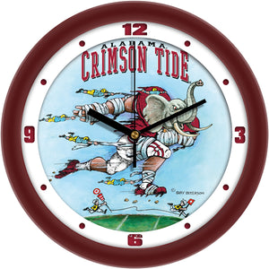 Alabama Crimson Tide - "Down the Field" Football Wall Clock - Art by Gary Patterson