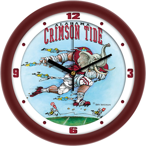 Alabama Crimson Tide - "Down the Field" Football Wall Clock - Art by Gary Patterson