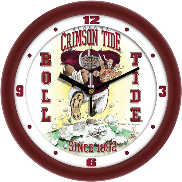 Alabama Crimson Tide - "Steamroller" Football Wall Clock - Art by Gary Patterson