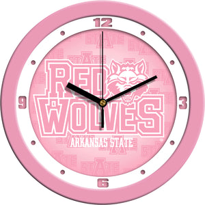 Arkansas State Red Wolves - Pink Wall Clock