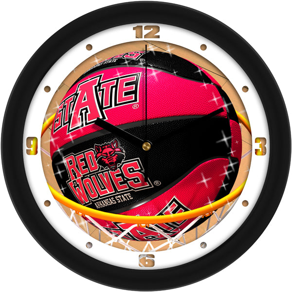 Arkansas State Red Wolves - Slam Dunk Wall Clock