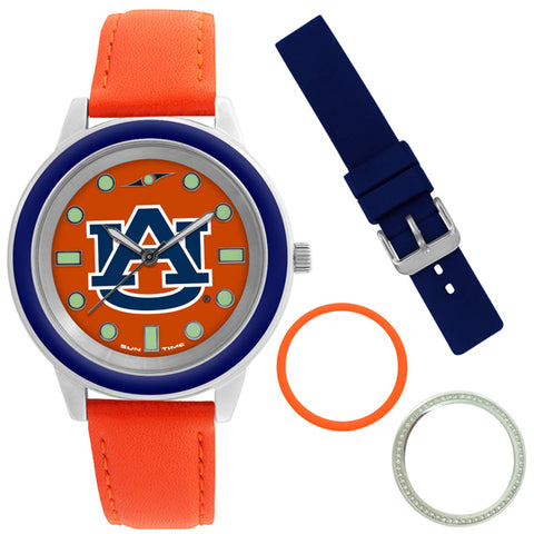 Auburn Tigers Unisex Colors Watch Gift Set