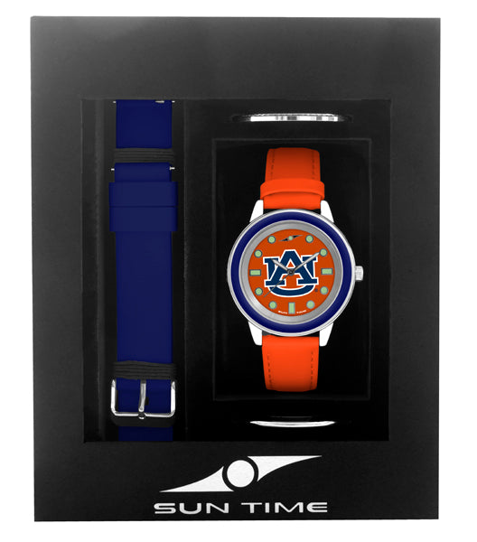Auburn Tigers Unisex Colors Watch Gift Set