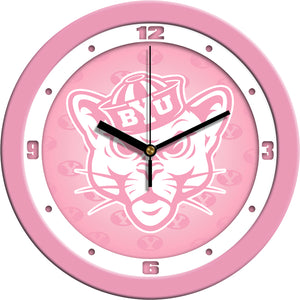 Brigham Young Univ. Cougars - Pink Wall Clock - SuntimeDirect