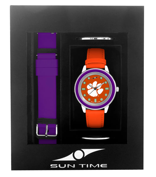 Clemson Tigers Unisex Colors Watch Gift Set