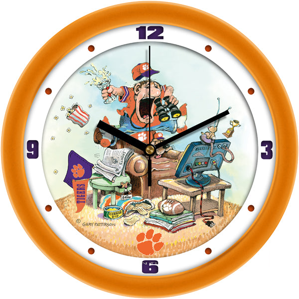 Clemson Tigers - "The Fan" Team Wall Clock - Art by Gary Patterson