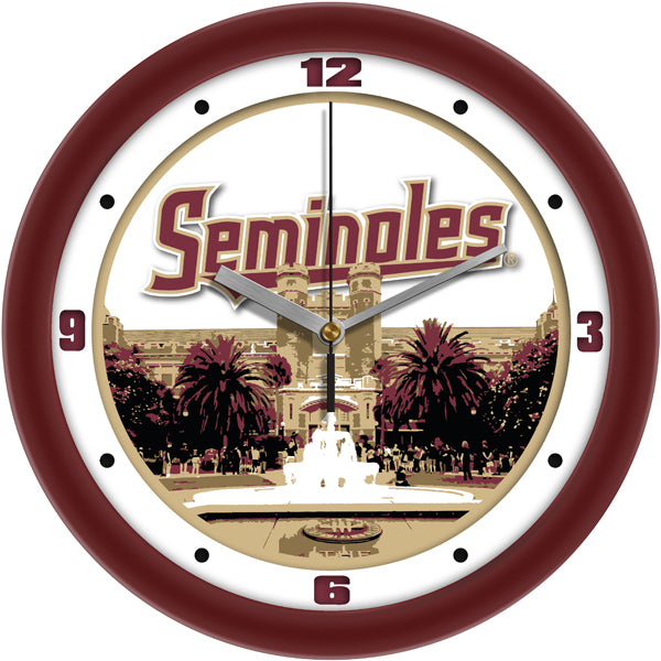 Florida State Seminoles Wall Clock - Campus Art - Non Ticking Silent Movement - 11.5"