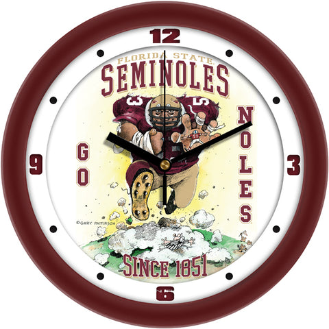 Florida State Seminoles - "Steamroller" Football Wall Clock - Art by Gary Patterson