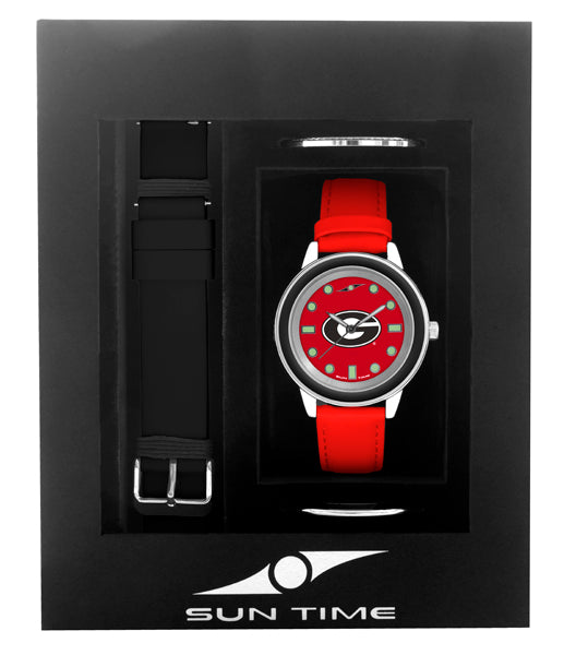 Georgia Bulldogs Unisex Colors Watch Gift Set