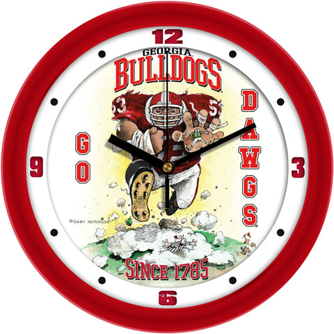 Georgia Bulldogs - "Steamroller" Football Wall Clock - Art by Gary Patterson
