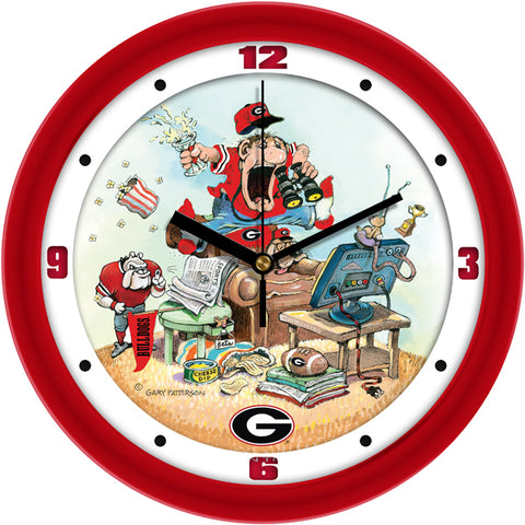 Georgia Bulldogs - "The Fan" Team Wall Clock - Art by Gary Patterson