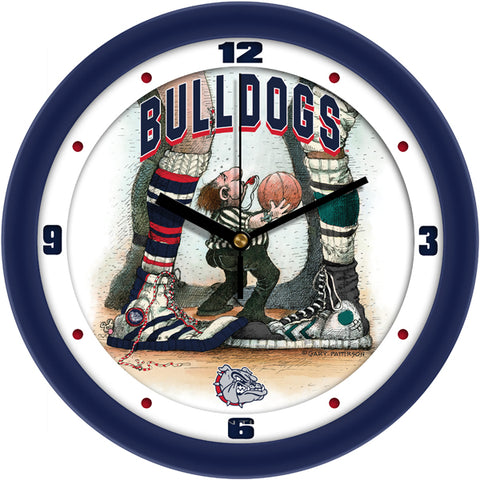 Gonzaga Bulldogs - "Jump Ball" Basketball Wall Clock - Art by Gary Patterson