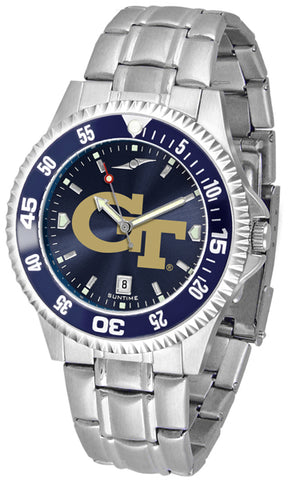 Georgia Tech Yellow Jackets - Competitor Steel AnoChrome  -  Color Bezel - SuntimeDirect