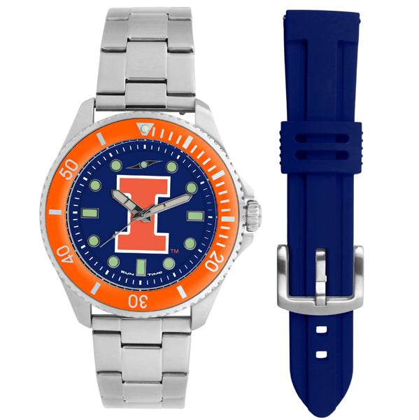 Illinois Fighting Illini Men's Contender Watch Gift Set