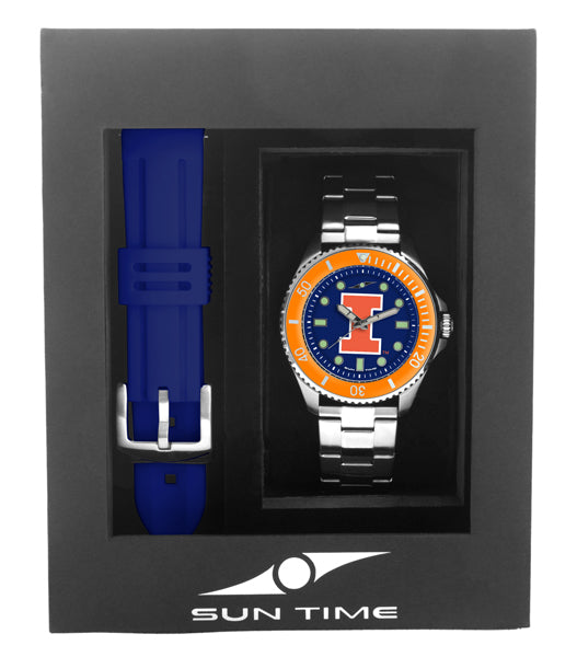 Illinois Fighting Illini Men's Contender Watch Gift Set