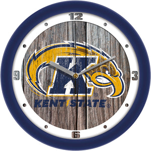 Kent State Golden Flashes - Weathered Wood Wall Clock