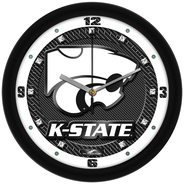 Kansas State Wildcats - Carbon Fiber Textured Wall Clock