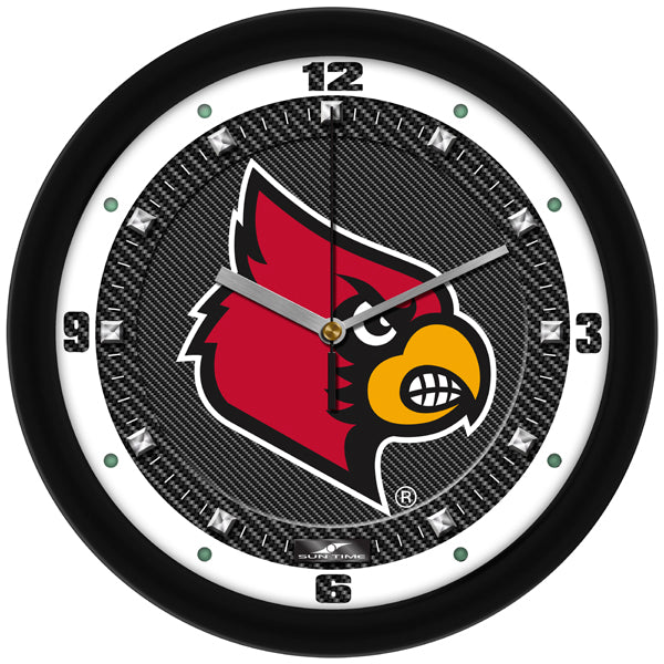 Louisville Cardinals - Carbon Fiber Textured Wall Clock