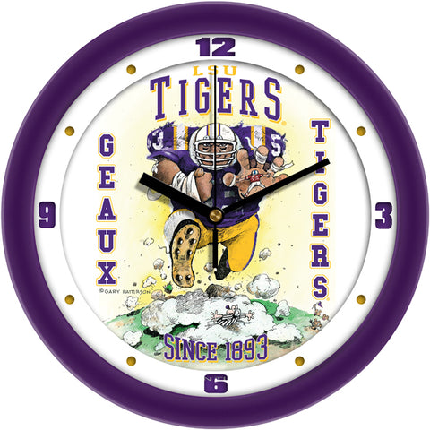 LSU Tigers - "Steamroller" Football Wall Clock - Art by Gary Patterson