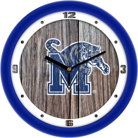 Memphis Tigers - Weathered Wood Wall Clock