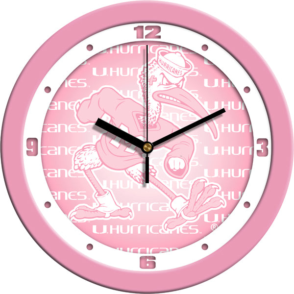 Miami Hurricanes - Pink Wall Clock