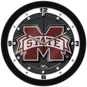 Mississippi State Bulldogs - Carbon Fiber Textured Wall Clock - SuntimeDirect