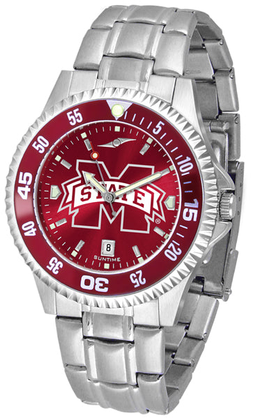 Mississippi State Bulldogs - Competitor Steel AnoChrome  -  Color Bezel - SuntimeDirect