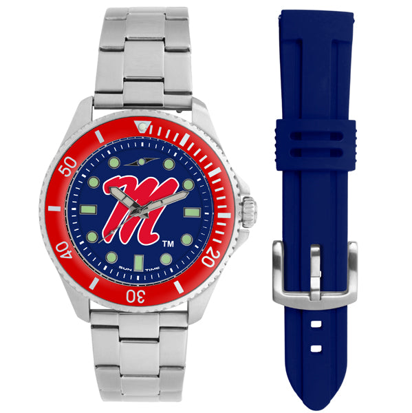 Mississippi Ole Miss Men's Contender Watch Gift Set