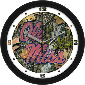 Mississippi Rebels  -  Ole Miss - Camo Wall Clock - SuntimeDirect
