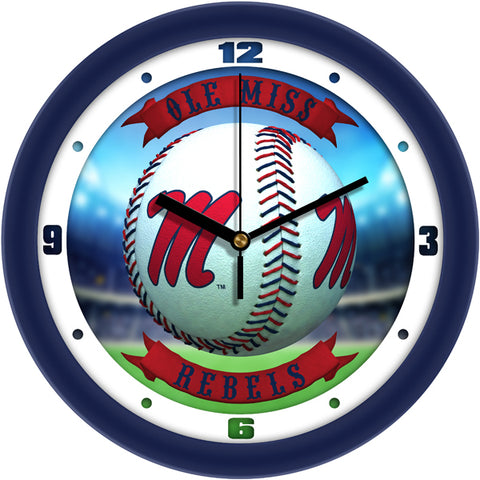 Mississippi Rebels  -  Ole Miss - Home Run Wall Clock - SuntimeDirect