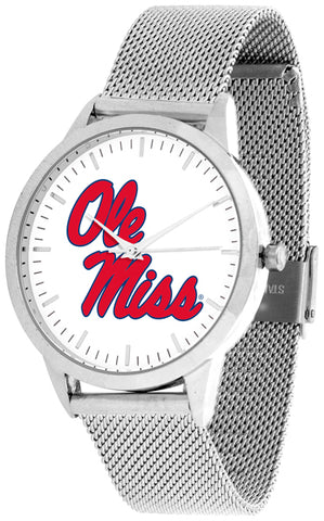 Mississippi Rebels - Ole Miss - Mesh Statement Watch - Silver Band - SuntimeDirect