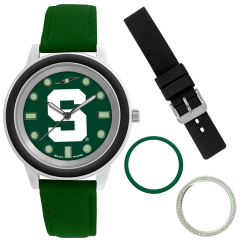 Michigan State Spartans Colors Watch Gift Set
