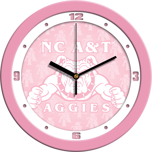 North Carolina A&T Aggies - Pink Wall Clock - SuntimeDirect