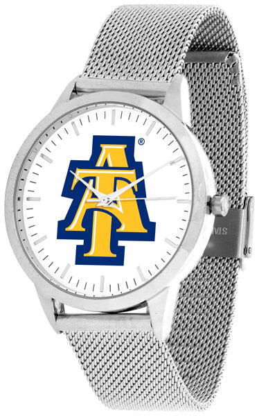 North Carolina A&T Aggies - Mesh Statement Watch - Silver Band - SuntimeDirect